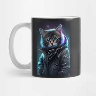 Cool portrait of a Cyber Future Cat Mug